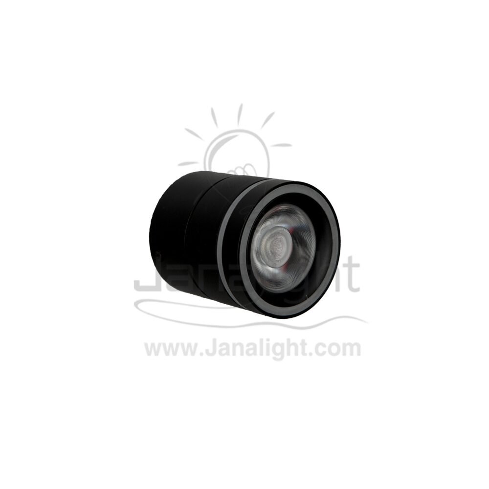 سلندر 10 وات متحرك اسود وورم طرف اكرليك Black cylinder spotlight warm 10W